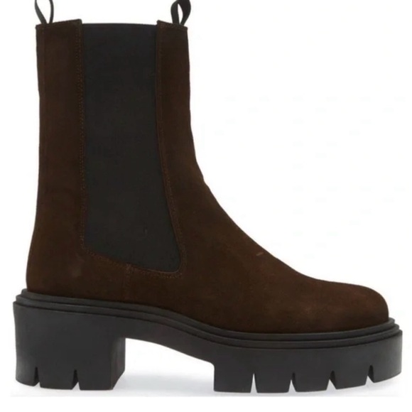 STEVE MADDEN Wisteria Platform Lug Boot In Brown Suede Leather Size 9.5 NEW - Picture 2 of 8